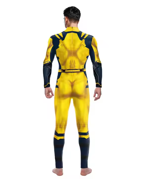 Smash red and yellow Halloween costume stage show Dead pool costume jumpsuit tights for adult06